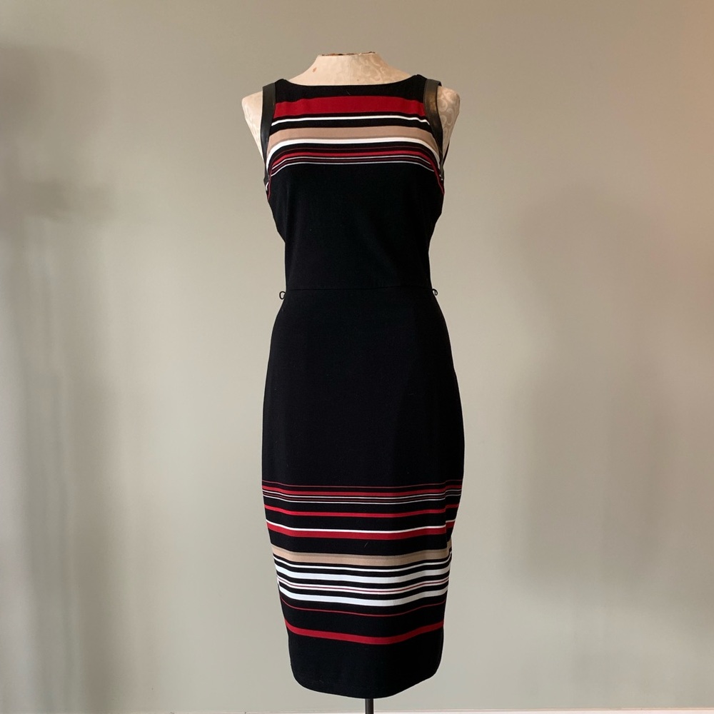 White House Black Market Black Dress with Stripes